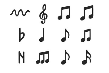 Music natural treble beamed pair symbol note icon icons clef vector rest