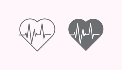 A heart shape containing a pulse or ECG line. It symbolizes heart health, vitality, or medical data.