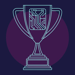 Classic shiny trophy cup icon representing victory, award, success, win