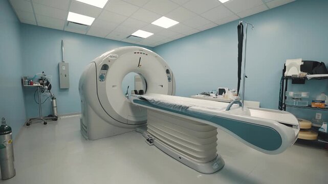 Advanced CT scan machine at a veterinary clinic, used for detailed diagnostic imaging to ensure pet health and care.