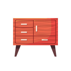 Wooden cabinet vector illustration, cupboard clip art, drawer chest icon, furniture clip art, clip art of furniture, isolated on white background