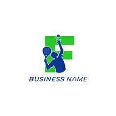 design logo creative letter F and padel sport