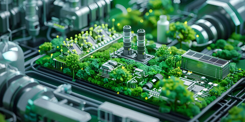 Nature Meets Technology, Eco-Friendly Electronics, Green Energy Concept