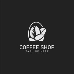 Coffee Shop logo minimalist and simple hipster with cup outline vintage style