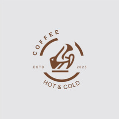 Coffee drink logo vintage retro design simple concept illustration template