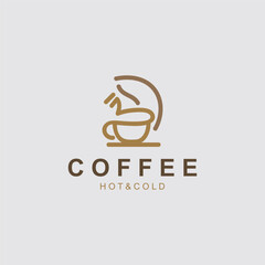 Coffee drink logo vintage retro design simple concept illustration template