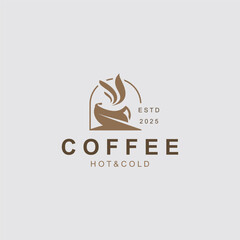 Coffee drink logo vintage retro design simple concept illustration template