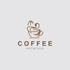 Coffee drink logo vintage retro design simple concept illustration template