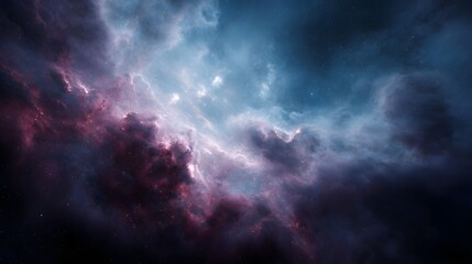 A stunning visualization of a colorful cosmic nebula filled with swirling gas clouds vibrant lights and distant stars in the vast expanse of space