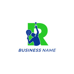 design logo creative letter R and padel sport