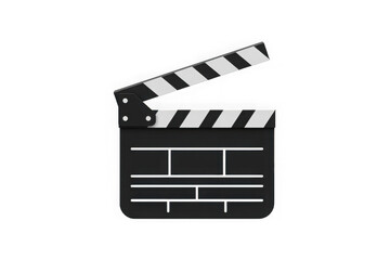 Fototapeta premium lack and white striped film clapperboard with hinged top used for film and television production. Isolated on transparent background, png