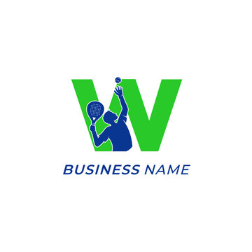 design logo creative letter W and padel sport