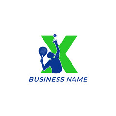 design logo creative letter X and padel sport