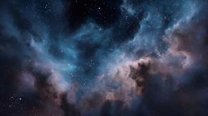 Fototapeta premium Vibrant cosmic nebula filled with stars and colorful dust clouds in the vast expanse of deep space