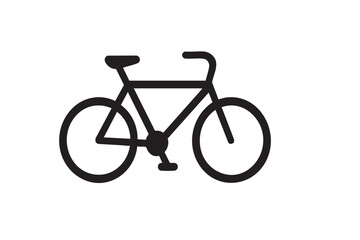 Fototapeta premium Simple black and white line drawing of a classic bicycle design
