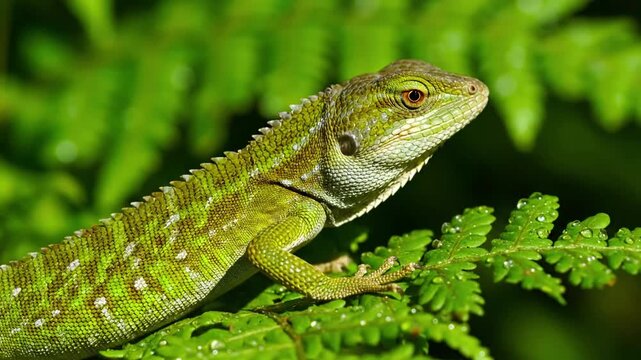 A monitor lizard slowly traversing a wetland area, its powerful form and ancient movements reflecting the wildness of its primordial habitat. Illustrating the majestic presence and predatory grace?
