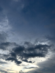 Obraz premium Dramatic Blue Sky with Clouds at Dusk