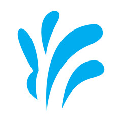 water design element, A blue water drop icon with splashes
