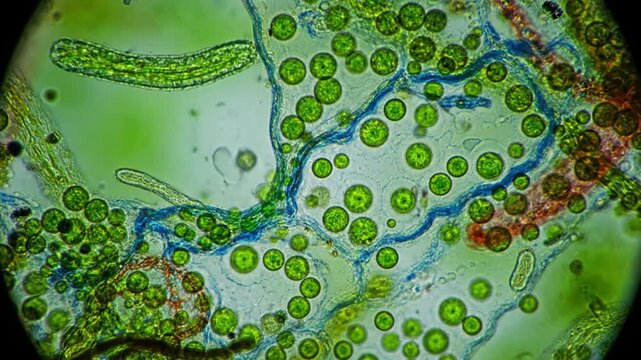 The vibrant biodiversity of marine flora, with a focus on kelp forests and coral reefs where algae contribute significantly to the visual splendor and ecological balance.