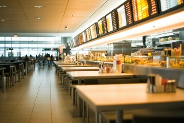 Bright and spacious dining area offers travelers quick meal opti