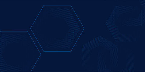 Modern black dark navy hexagon blue silver abstract pattern background vector art lines dot