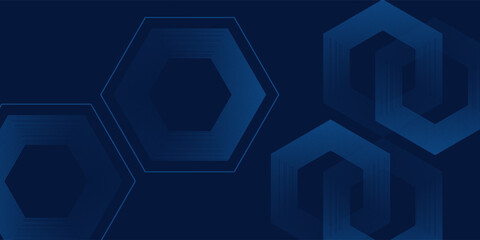 Modern black dark navy hexagon blue silver abstract pattern background vector art lines