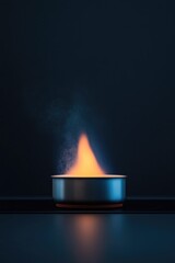 Flame emits vibrant colors in dark setting, showcasing energy an