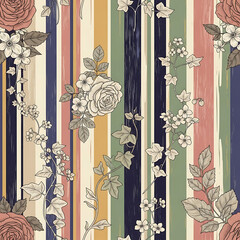 Watercolor floral pattern of hand-painted wildflowers and sprawling leaves tied with a sheer ribbon on a bright white silk background, created for wallpaper and fabric, illuminated with diffused	
