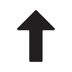 Simple black arrow pointing upwards isolated on a plain white background