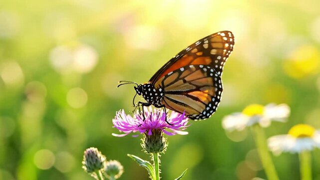A dynamic sequence showing a butterfly's erratic yet elegant flight path through a dense, green forest canopy, with dappled sunlight filtering through leaves.