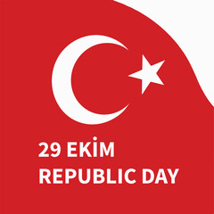 Obraz premium Turkish republic day, 29 october, national holiday vector banner isolated on white background