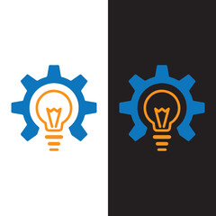 Gear Bulb Technology Logo Template Engineering Idea Vector Design
