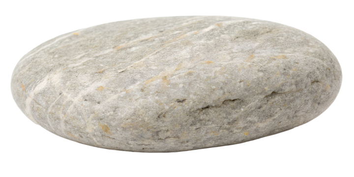 Smooth gray river stone isolated on black
