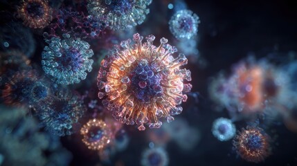 Fototapeta premium Virus microstructure close up