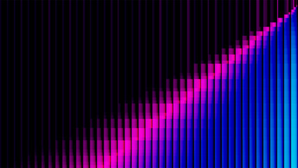 Abstract vertical lines create a modern gradient background with vibrant pink and blue colors