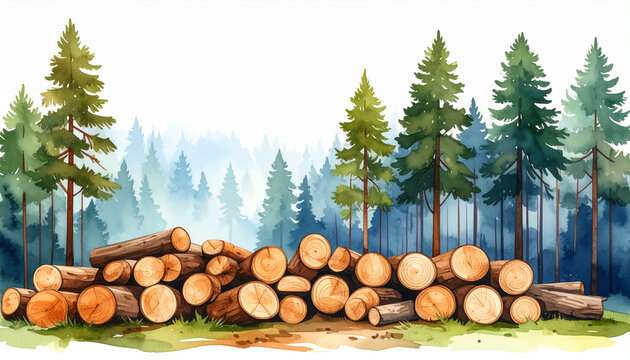 stack of firewood - Powered by Adobe