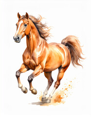 Obraz premium running horse isolated on white