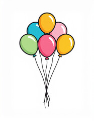 Naklejka premium colorful balloons on a blue background