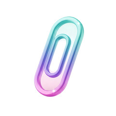 A colorful paper clip isolated on transparent background, a simple office supply icon