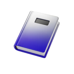 3d blue book icon isolated on transparent background, representing education and knowledge