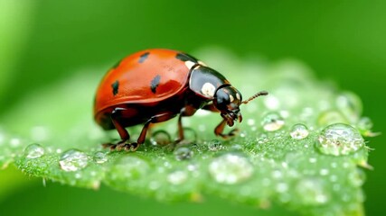 Exploration of a miniature ecosystem, focusing on a single insect species as a symbol of natural diversity and environmental health. Symbolic representation of biodiversity through an insect