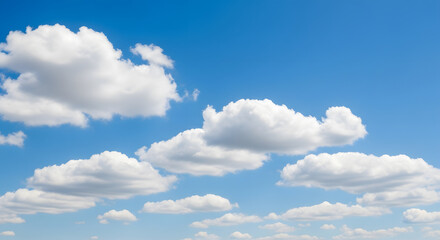 Bright White Cumulus Cloud Formation Against a Vivid Blue Sky Scenery