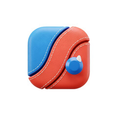 App icon with a blue and red design isolated on transparent background for application