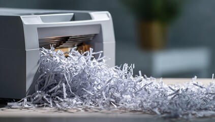 Protecting sensitive data with a paper shredder ensures secure disposal of documents, safeguarding confidential information in the office