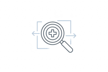 Magnifying glass with plus sign inside, isolated on transparent background