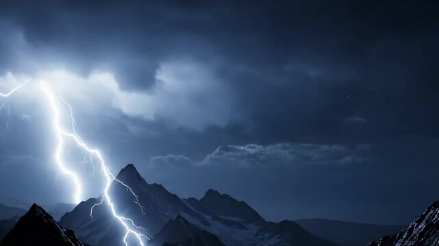Illustrating the profound atmospheric intensity and the brooding, heavy cloud formations that precede and accompany a powerful nocturnal thunderstorm.