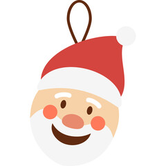 Christmas Santa Claus Head Ornament Festive Decoration Red Hat White Beard Cheerful Face Joyful Winter Holiday Season Celebration