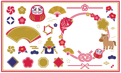 正月のイラストセット