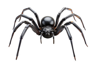 Black Spider with Spread Legs isolated on Transparent Background