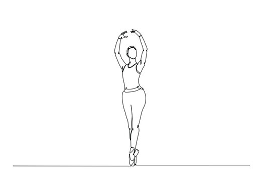 Beautiful dancer in continuous one line drawing. Single line art illustration of Dance pose . Editable vector.